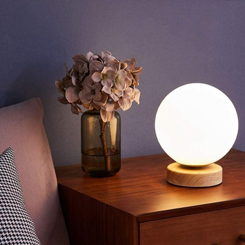 Lampe de chevet Boule Blanche - Opale
