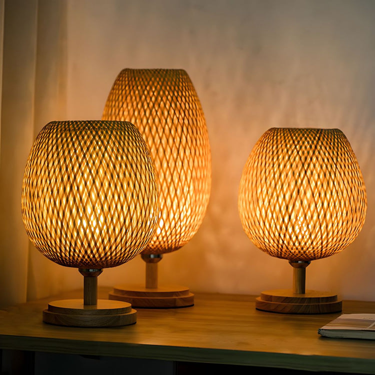 Lampe de chevet en Bambou Tissée - Opale