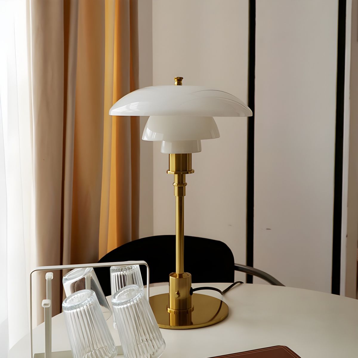 Lampe de chevet Moderne Scandinave en Verre et Métal - Opale