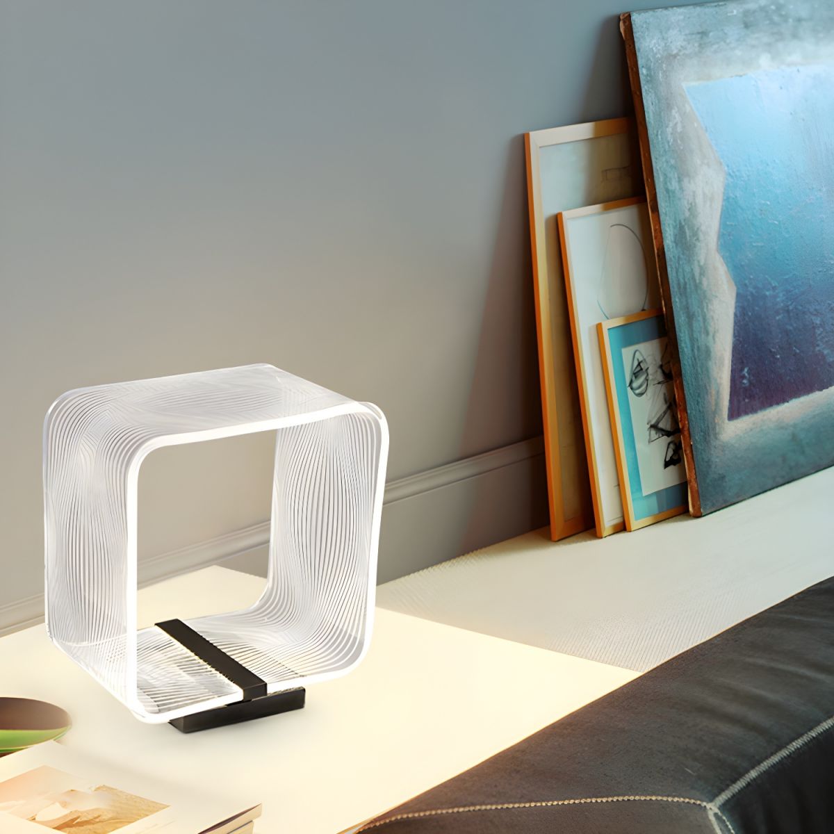 Lampe de chevet Design en Acrylique Carrée - Opale