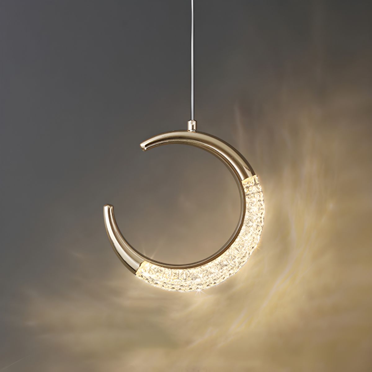 Lampe de chevet Lune Suspendue en Cristal - Opale