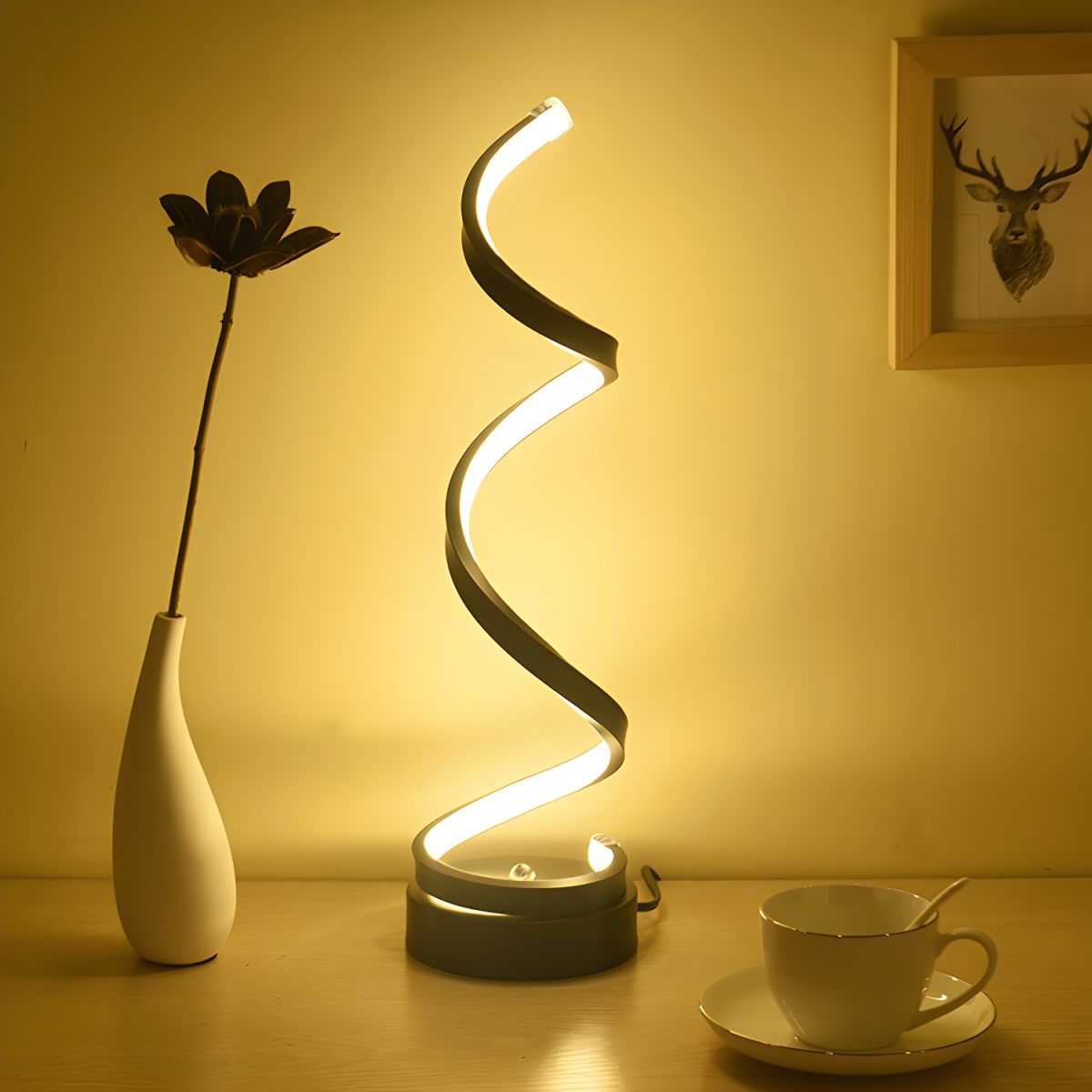 Lampe de chevet Moderne LED en forme de Spirale - Opale