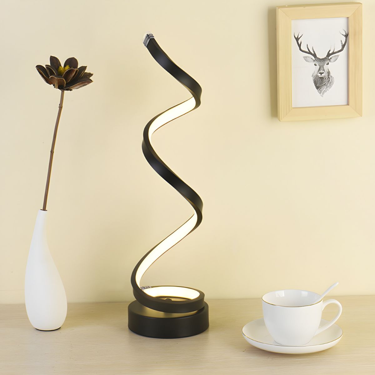 Lampe de chevet Moderne LED en forme de Spirale - Opale