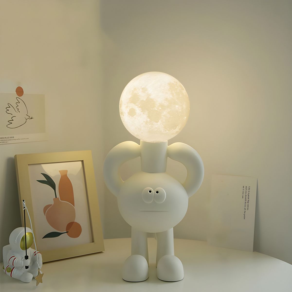 Lampe de chevet Boule en Verre Cartoon - Opale