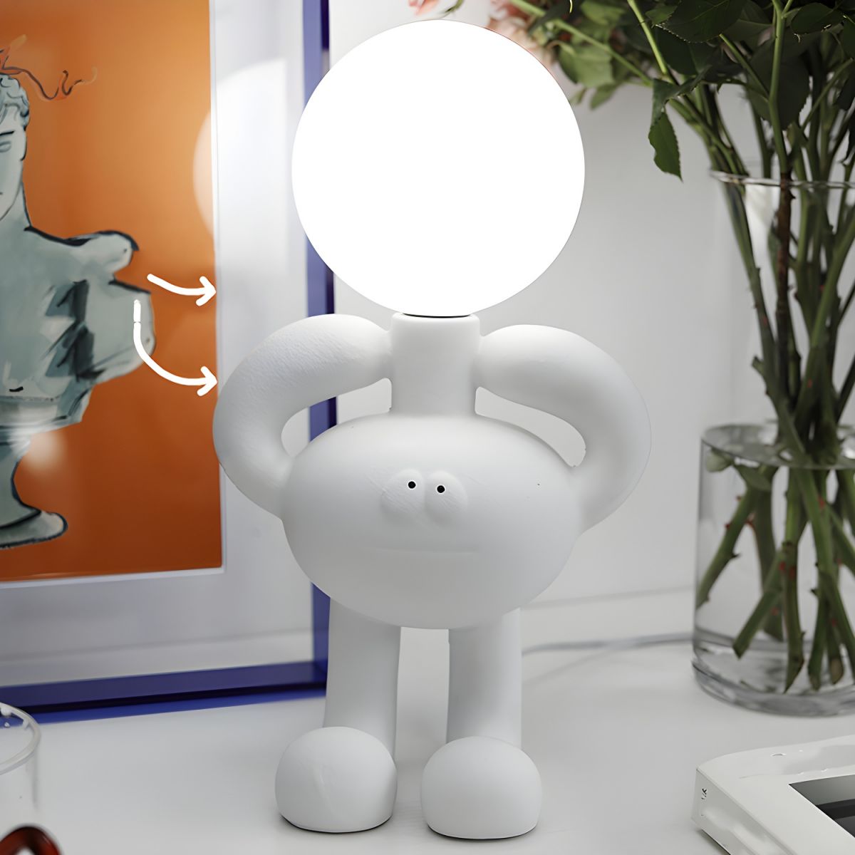 Lampe de chevet Boule en Verre Cartoon - Opale