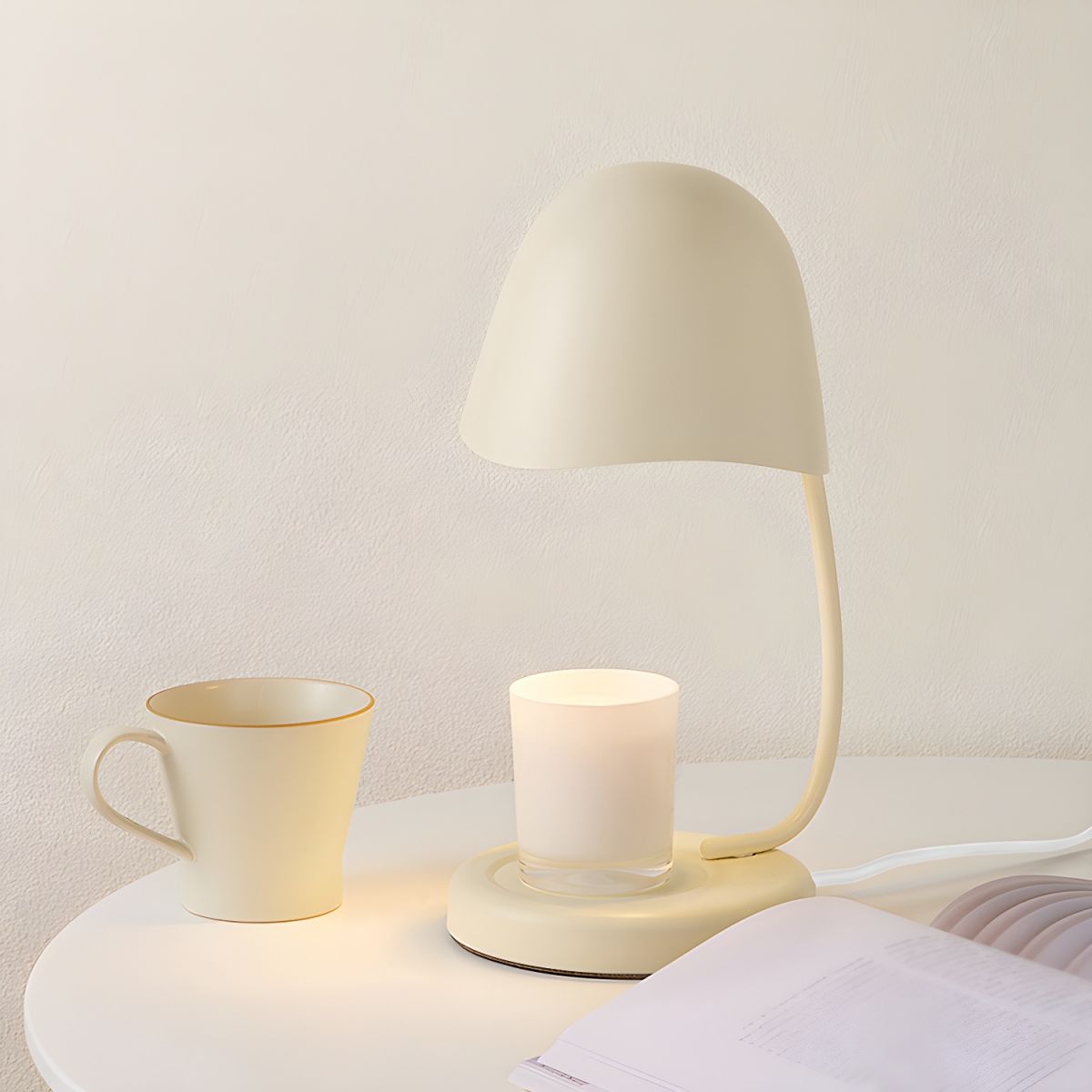 Lampe de chevet Scandinave avec support Bougie - Opale