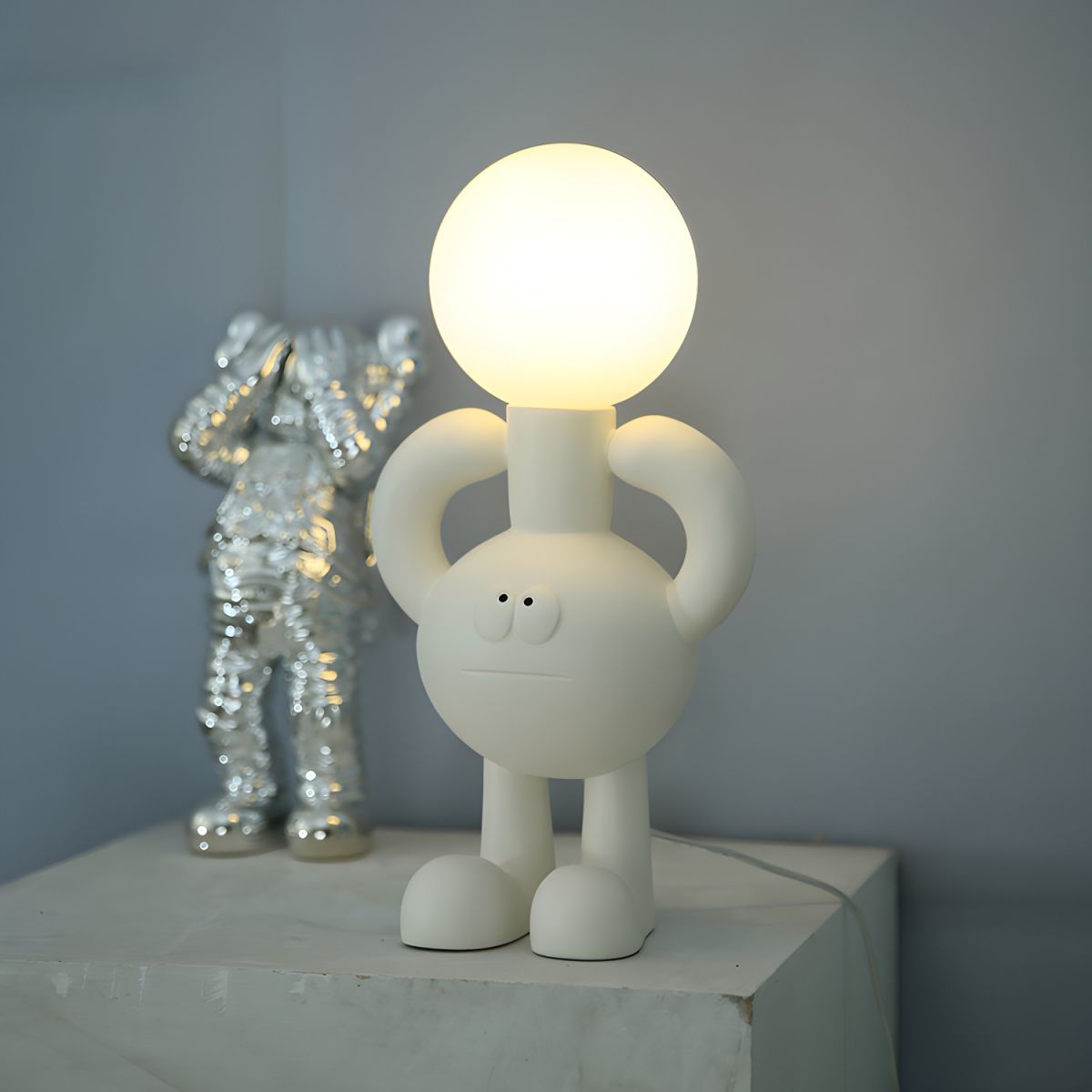 Lampe de chevet Boule en Verre Cartoon - Opale