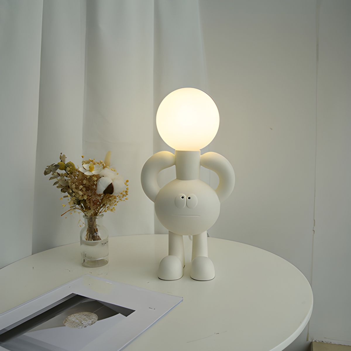 Lampe de chevet Boule en Verre Cartoon - Opale