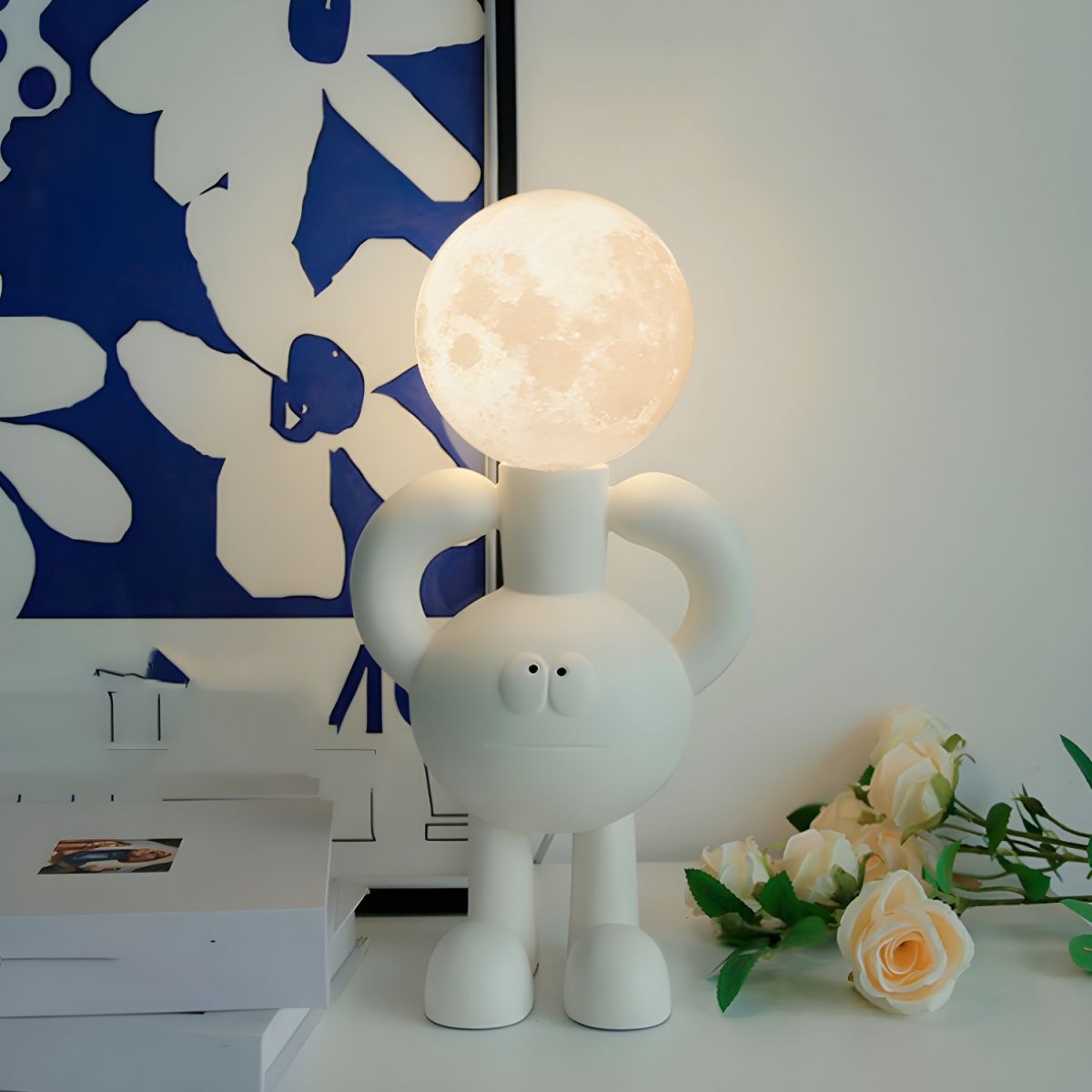 Lampe de chevet Boule en Verre Cartoon - Opale