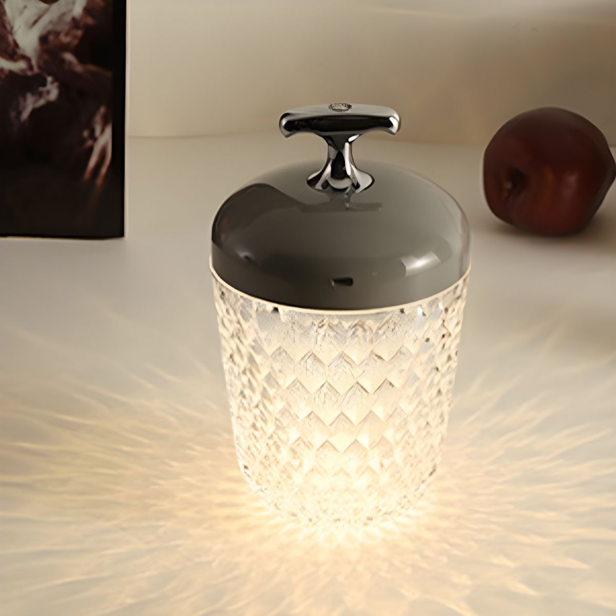 Lampe de chvet Scandinave en Verre Taillé - Opale