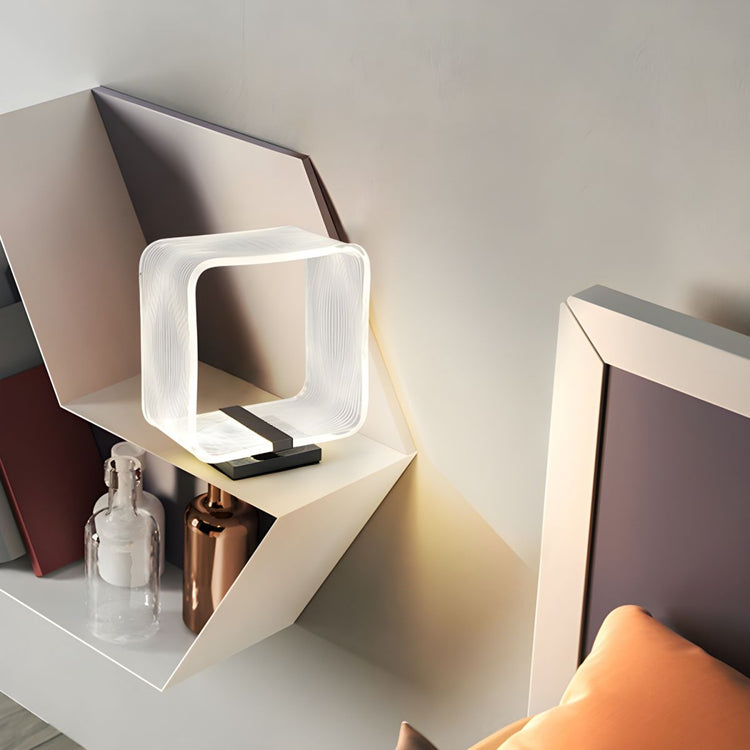 Lampe de chevet Design en Acrylique Carrée - Opale