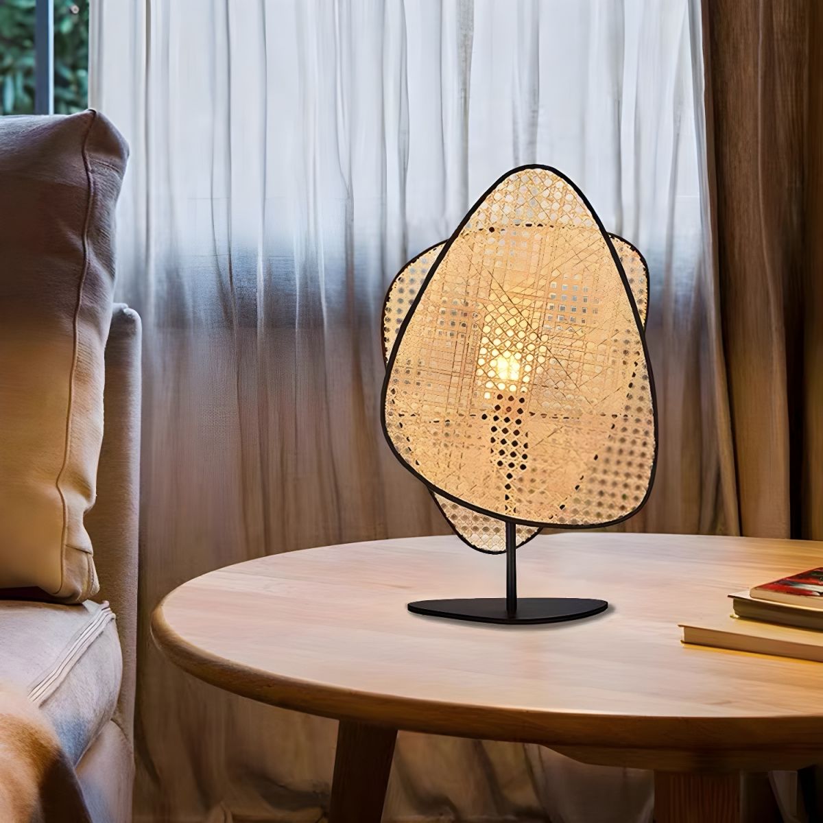 Lampe de chevet Design en Rotin et Métal - Opale