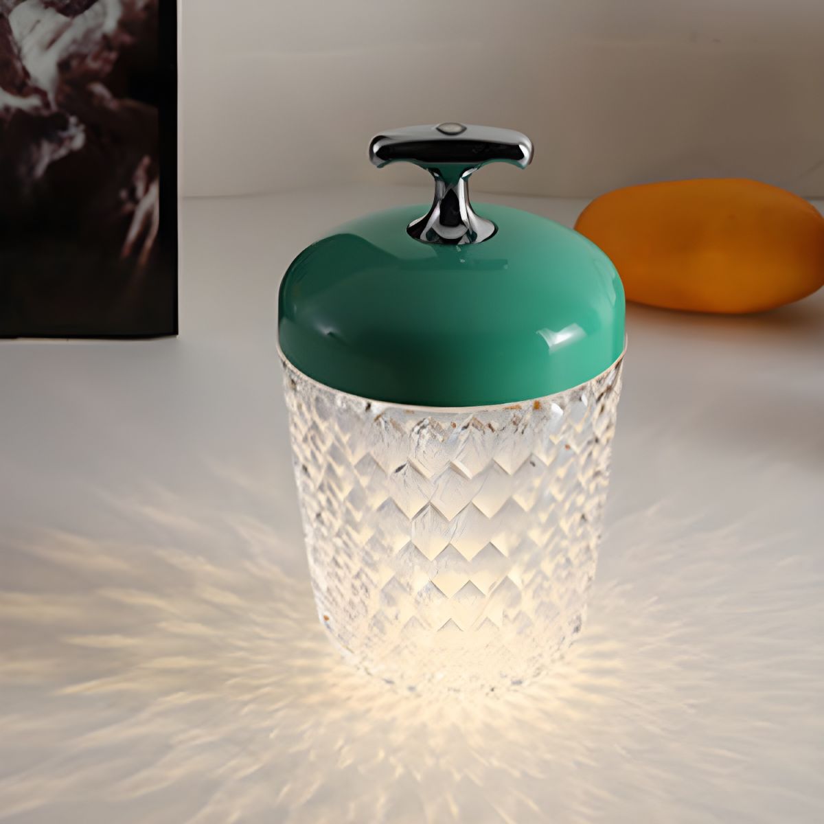 Lampe de chvet Scandinave en Verre Taillé - Opale
