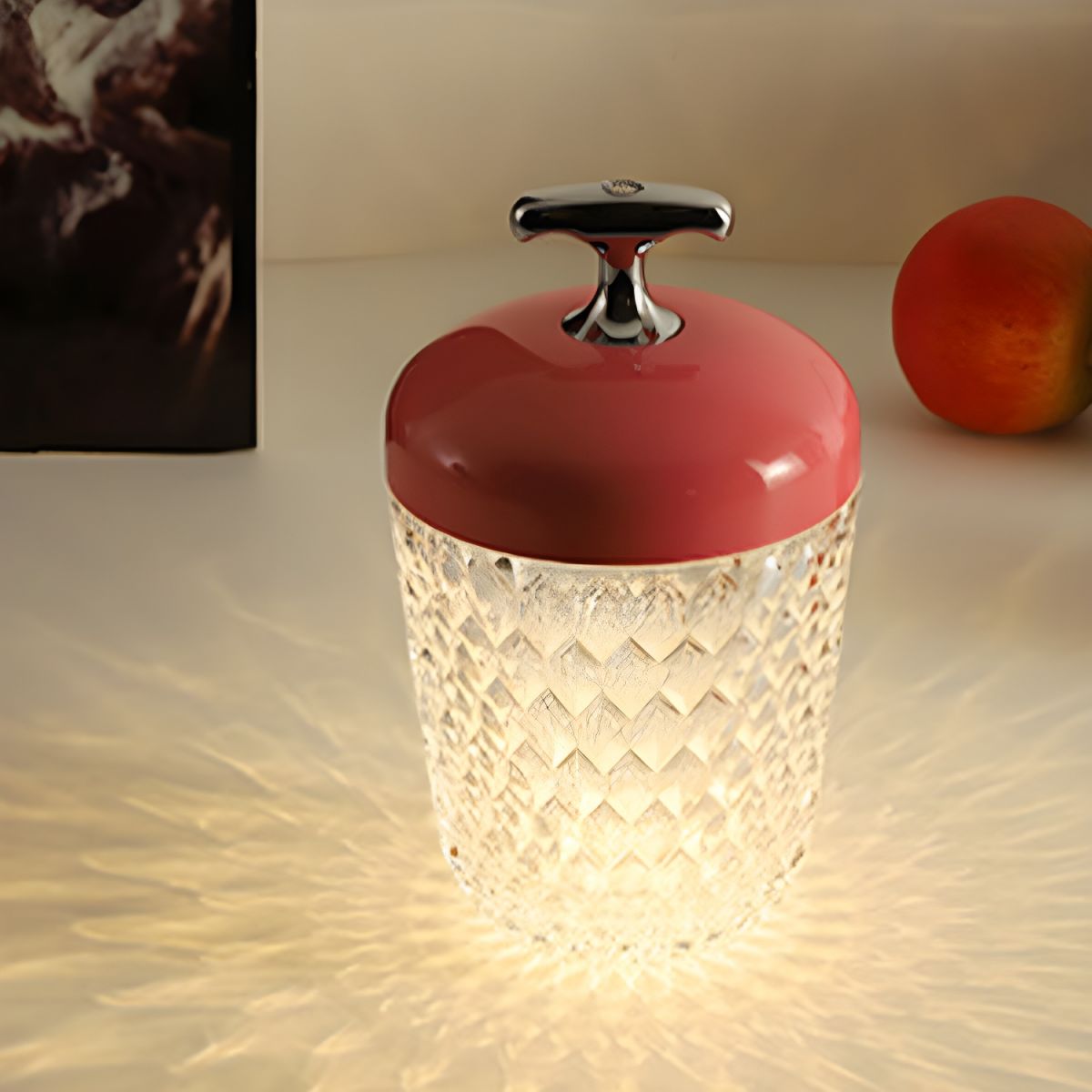 Lampe de chvet Scandinave en Verre Taillé - Opale