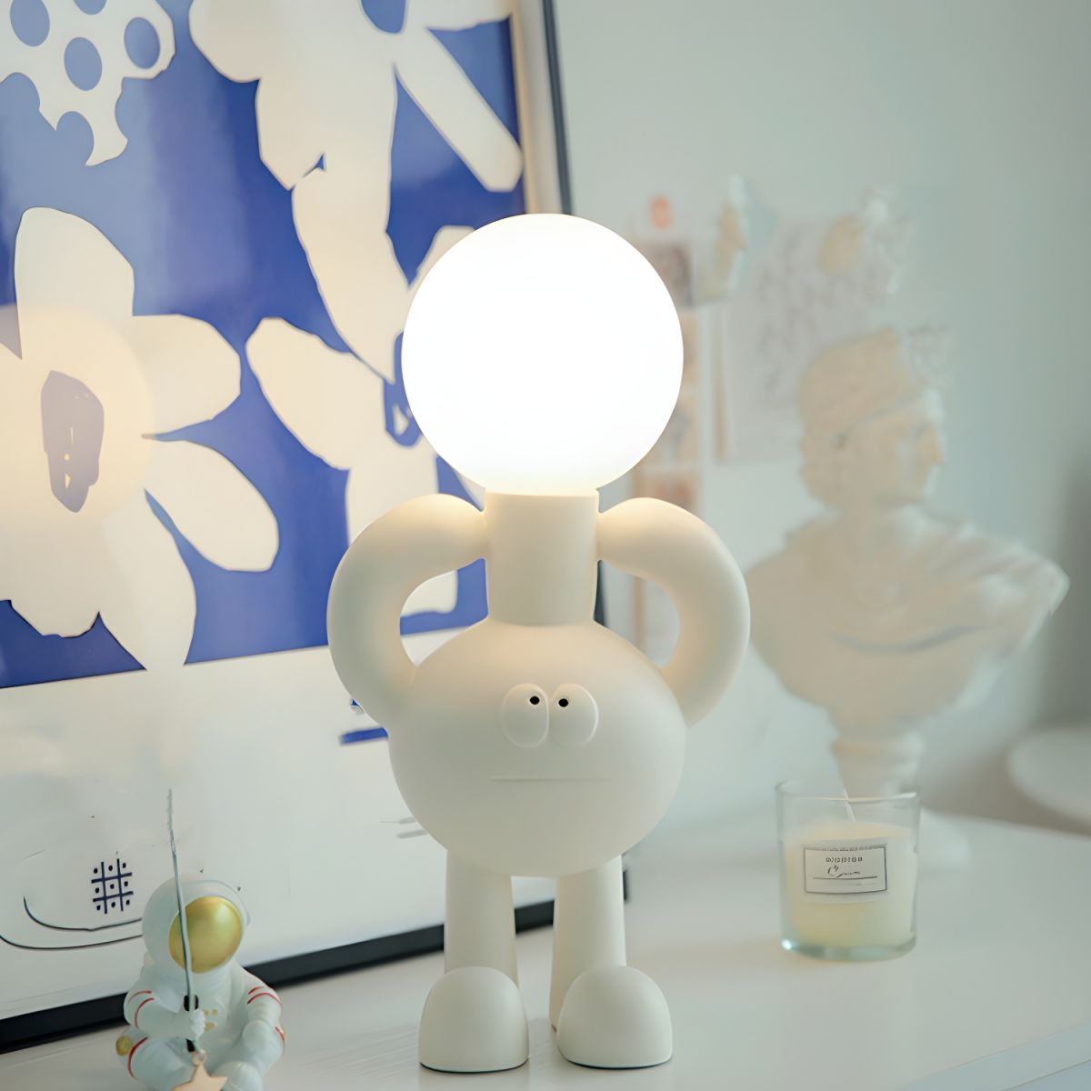 Lampe de chevet Boule en Verre Cartoon - Opale