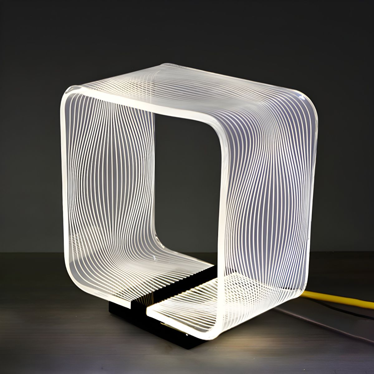 Lampe de chevet Design en Acrylique Carrée - Opale