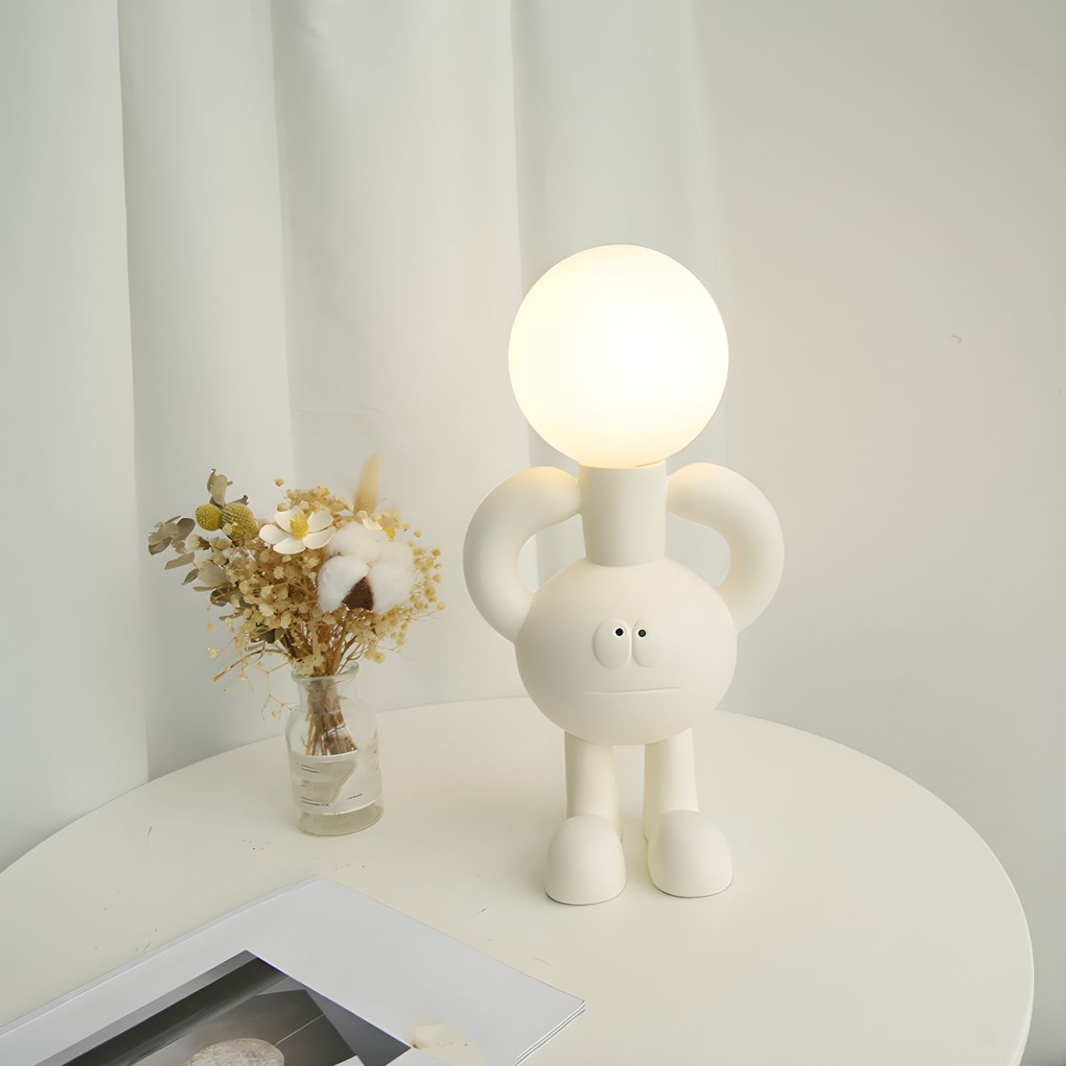Lampe de chevet Boule en Verre Cartoon - Opale