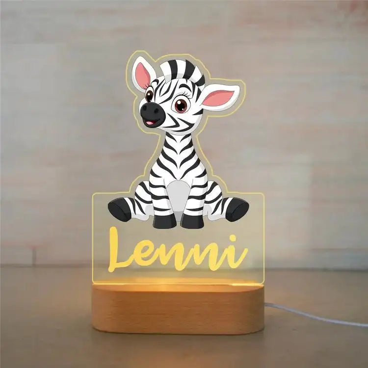 Lampe de chevet Enfant Jungle Nom Personnalisé - Opale