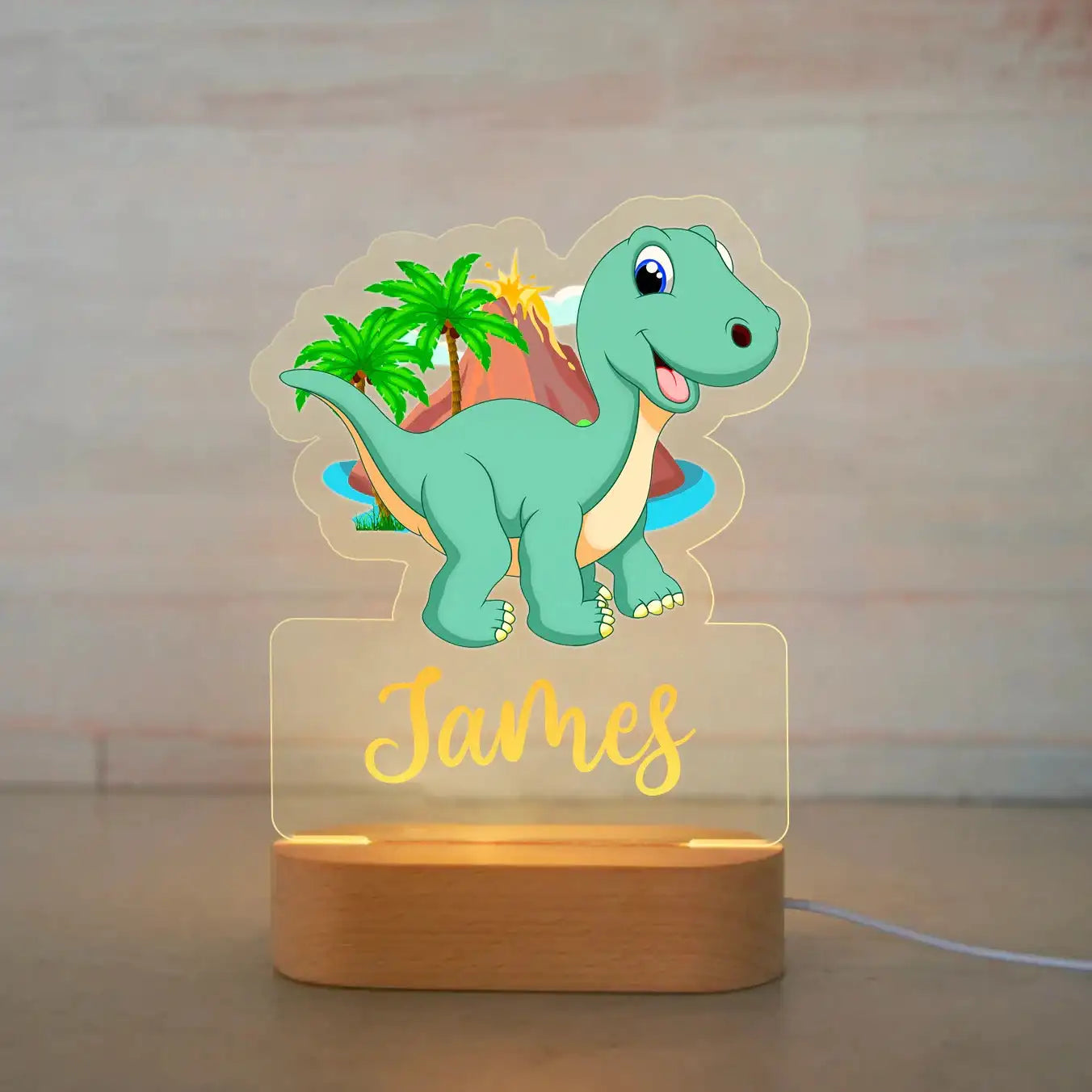 Lampe de chevet Enfant Jungle Nom Personnalisé - Opale