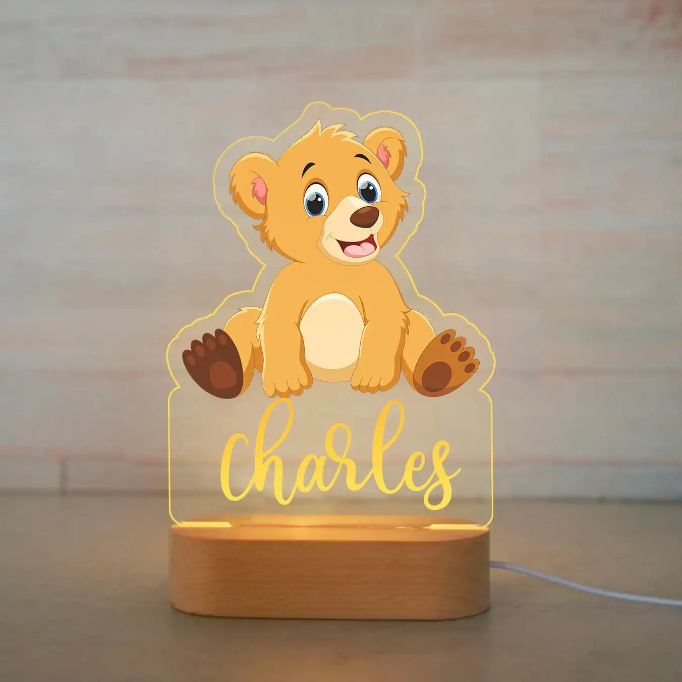 Lampe de chevet Enfant Jungle Nom Personnalisé - Opale