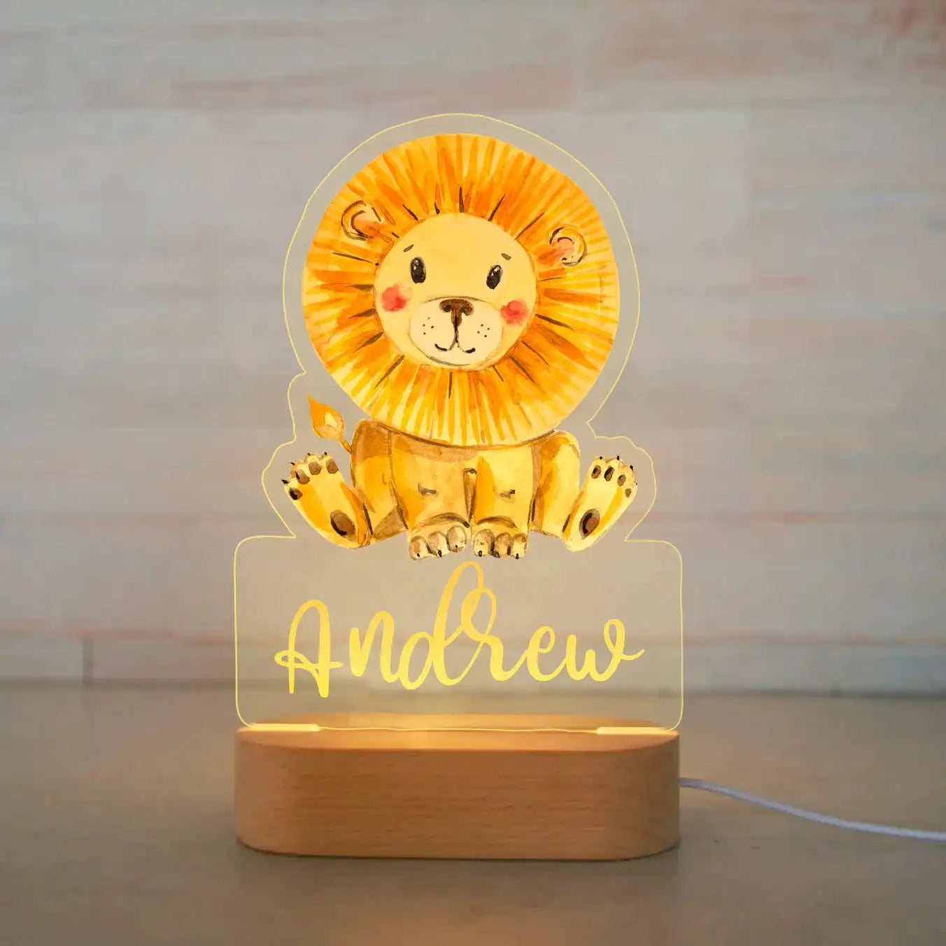 Lampe de chevet Enfant Jungle Nom Personnalisé - Opale