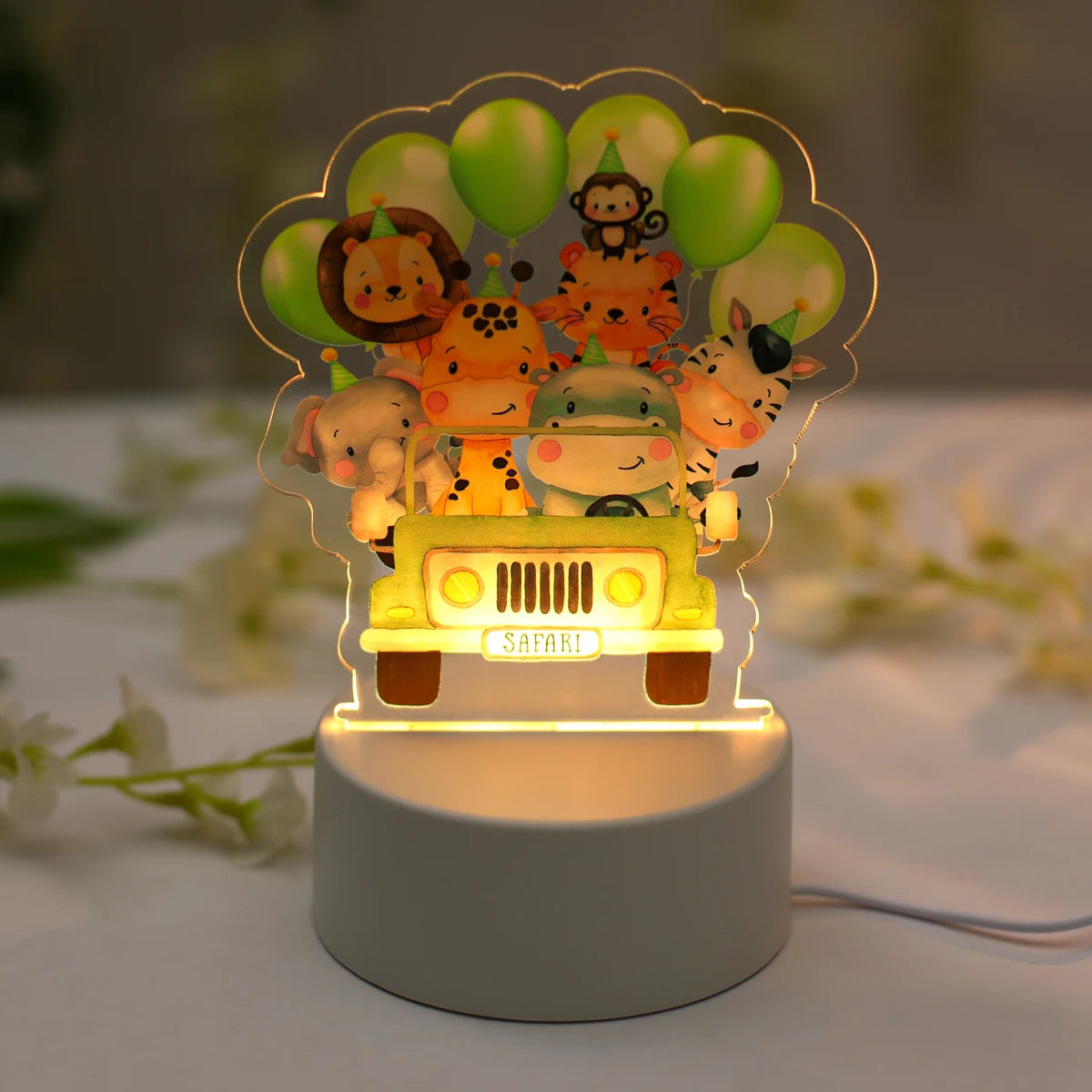 Lampe de chevet Animaux Jungle - Opale