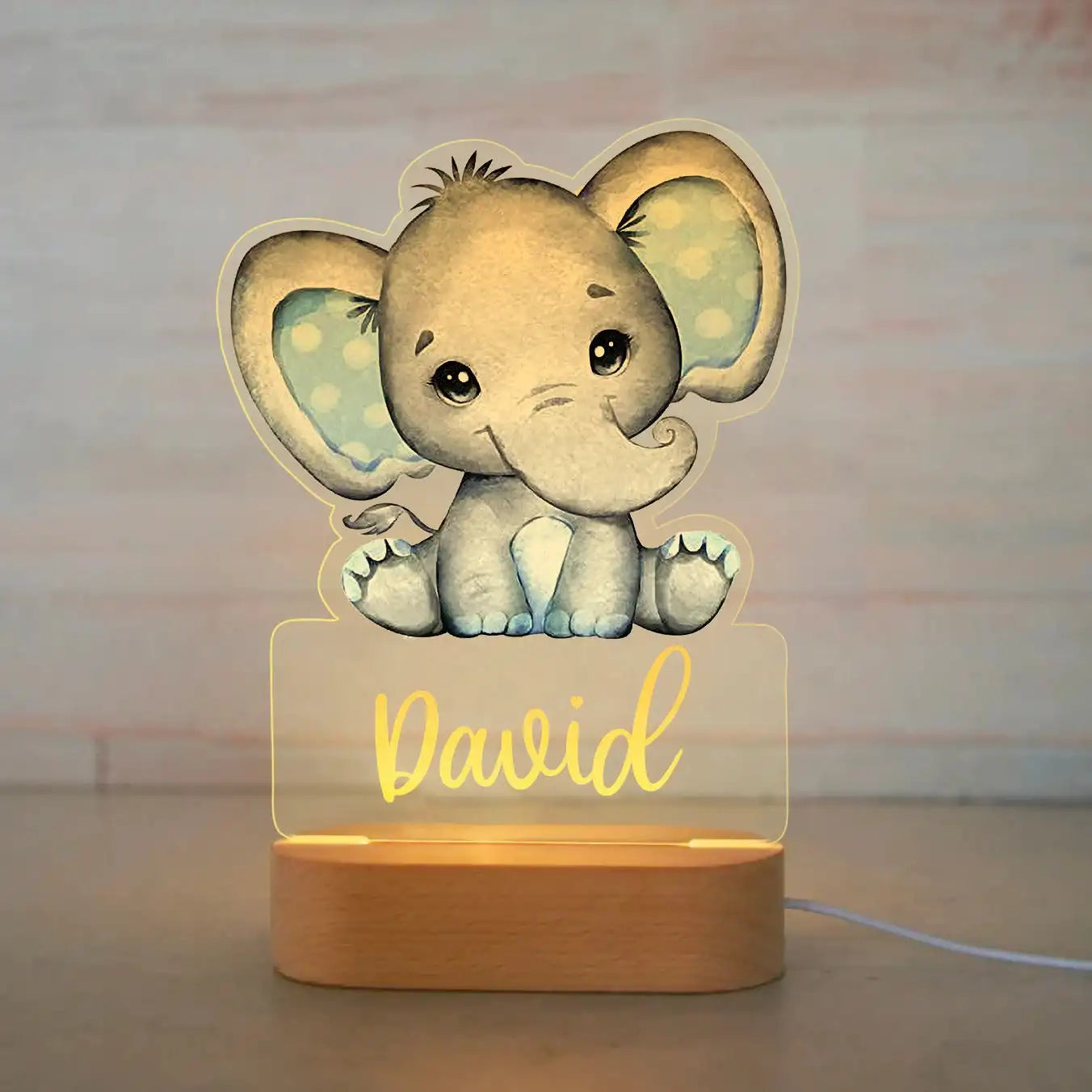 Lampe de chevet Enfant Jungle Nom Personnalisé - Opale