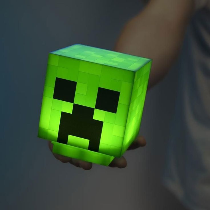 Lampe de Chevet Minecraft tête de Creeper Tactile