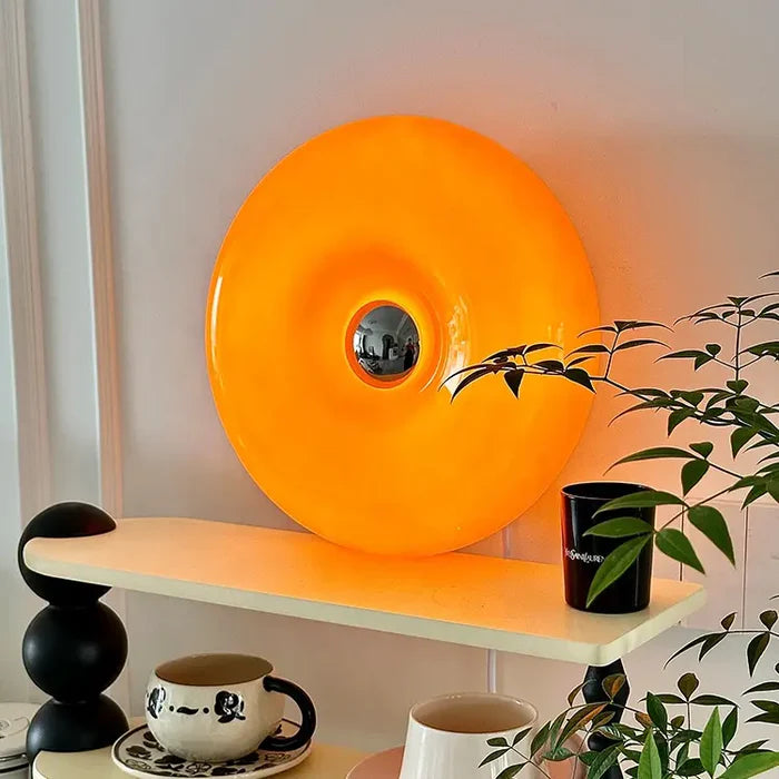 Lampe de chevet Vintage Donut en Verre - Opale