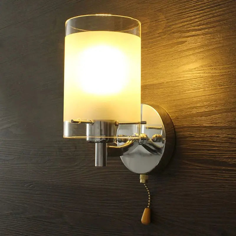 Lampe de chevet Murale Cylindre en Verre - Opale