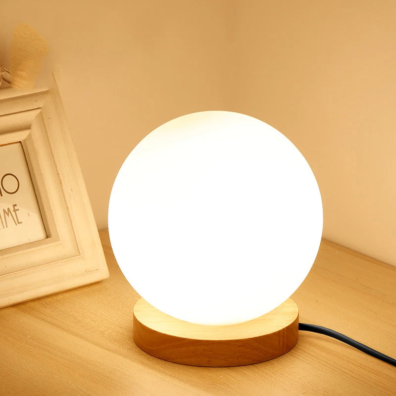 Lampe de chevet Boule Blanche - Opale