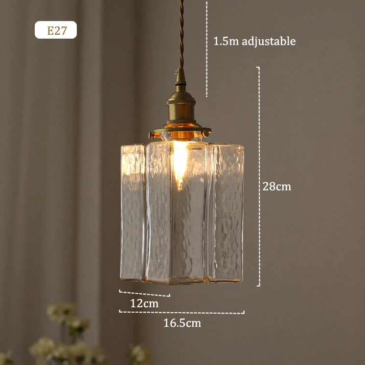 Lampe de chevet Moderne Rétro Suspendue en Verre - Opale