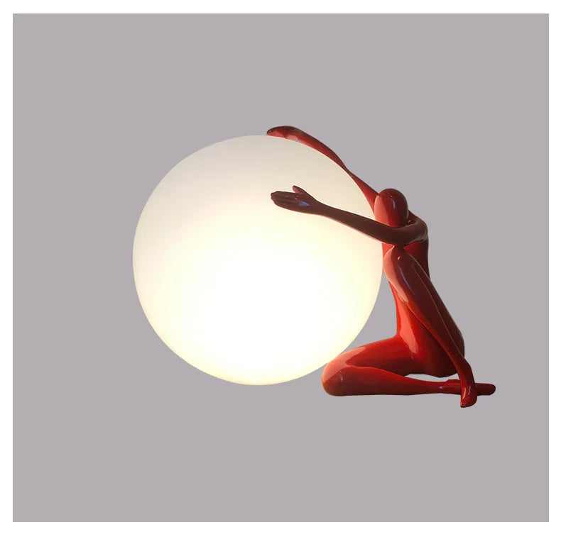 Lampe de chevet Design Boule en Verre Humanoïde - Opale