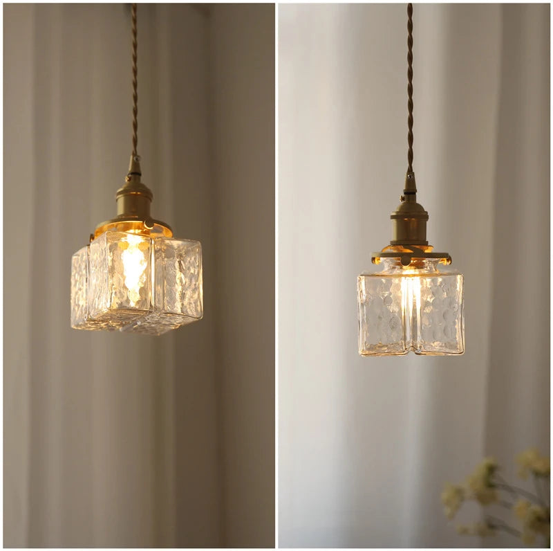 Lampe de chevet Moderne Rétro Suspendue en Verre - Opale