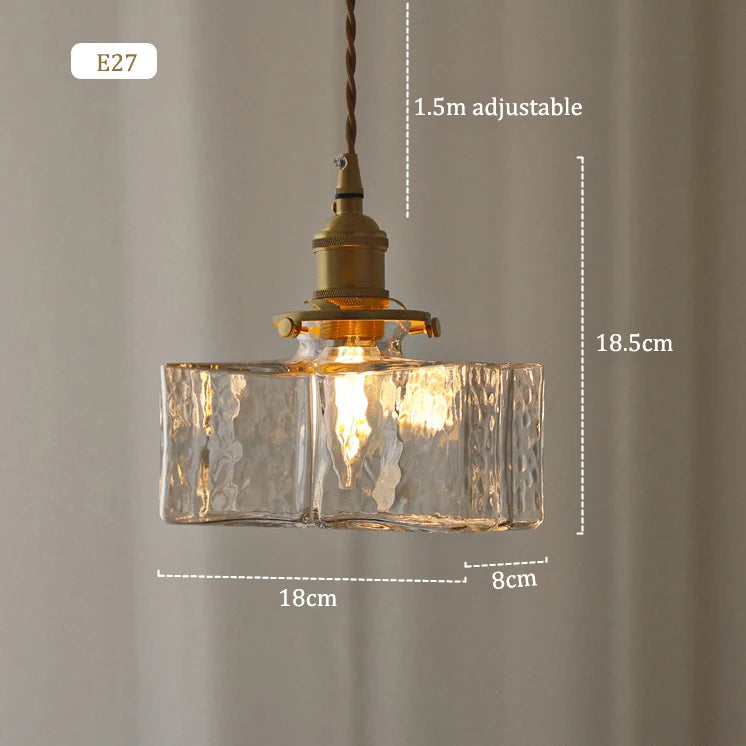 Lampe de chevet Moderne Rétro Suspendue en Verre - Opale