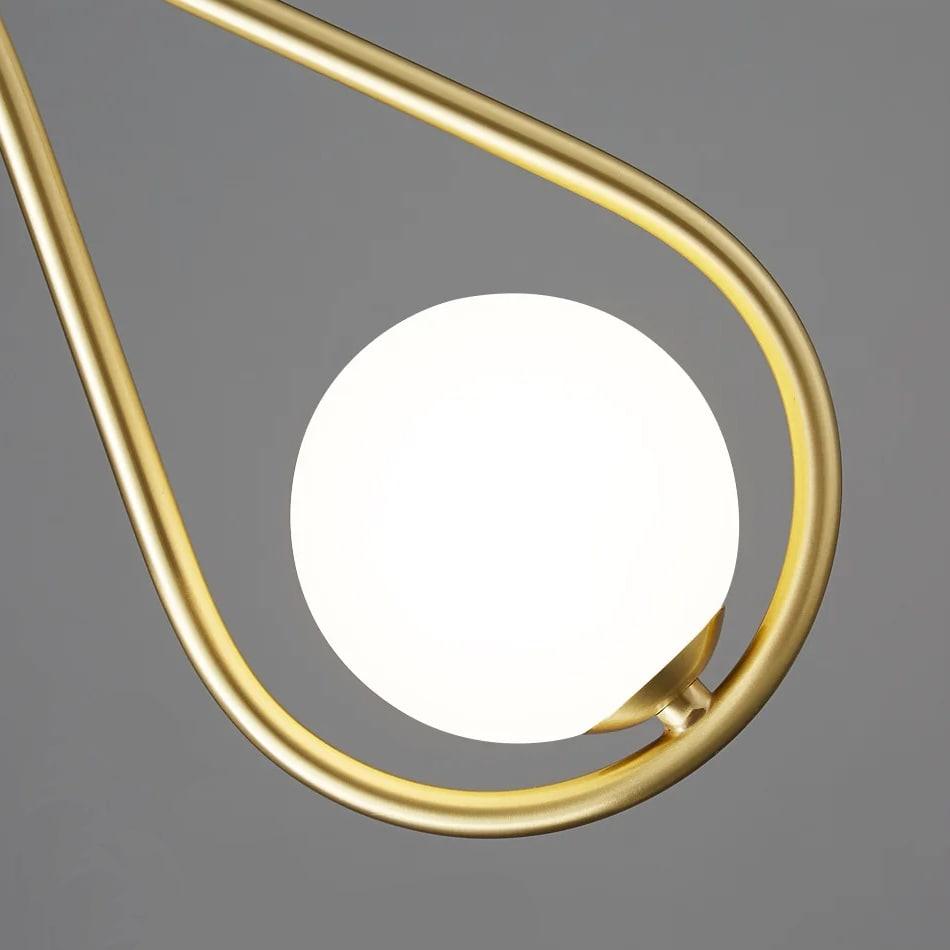 Lampe de chevet Suspendue en Laiton forme de Boule - Opale