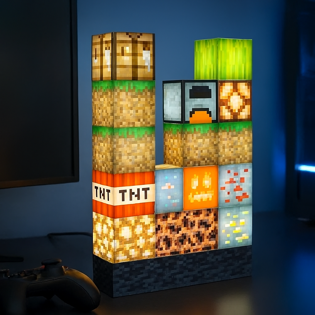 Lampe de Chevet Minecraft mini Bloc LED Modulable