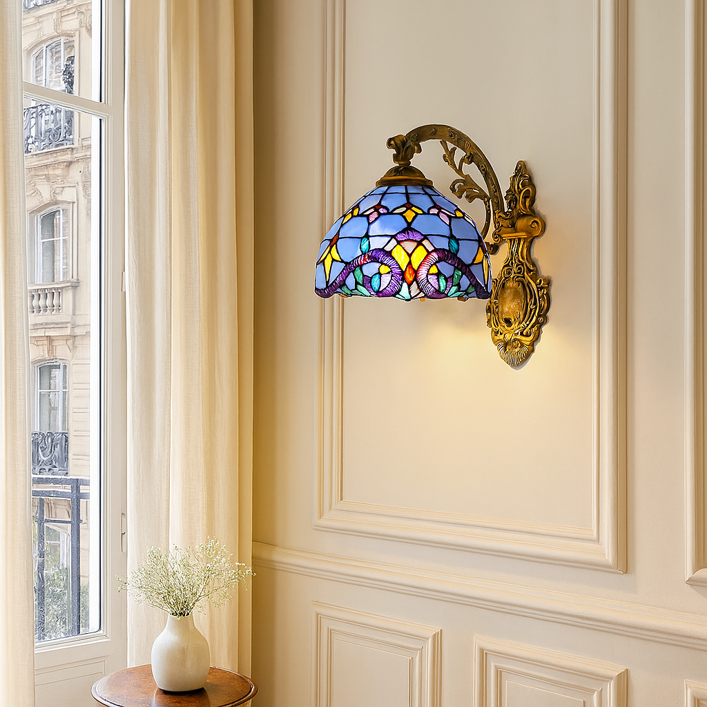 Lampe de Chevet Murale Tiffany à vitrail