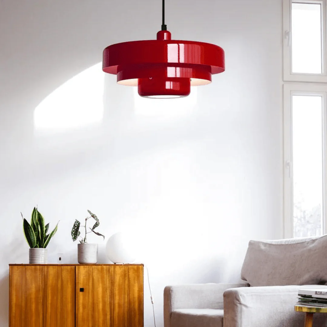 Lampe de Chevet Suspendue style Nordique Rétro Rouge