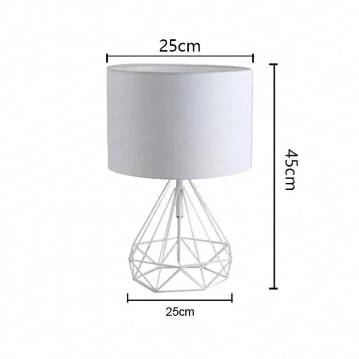 Lampe de Chevet Géométrique et Abat-Jour en Lin