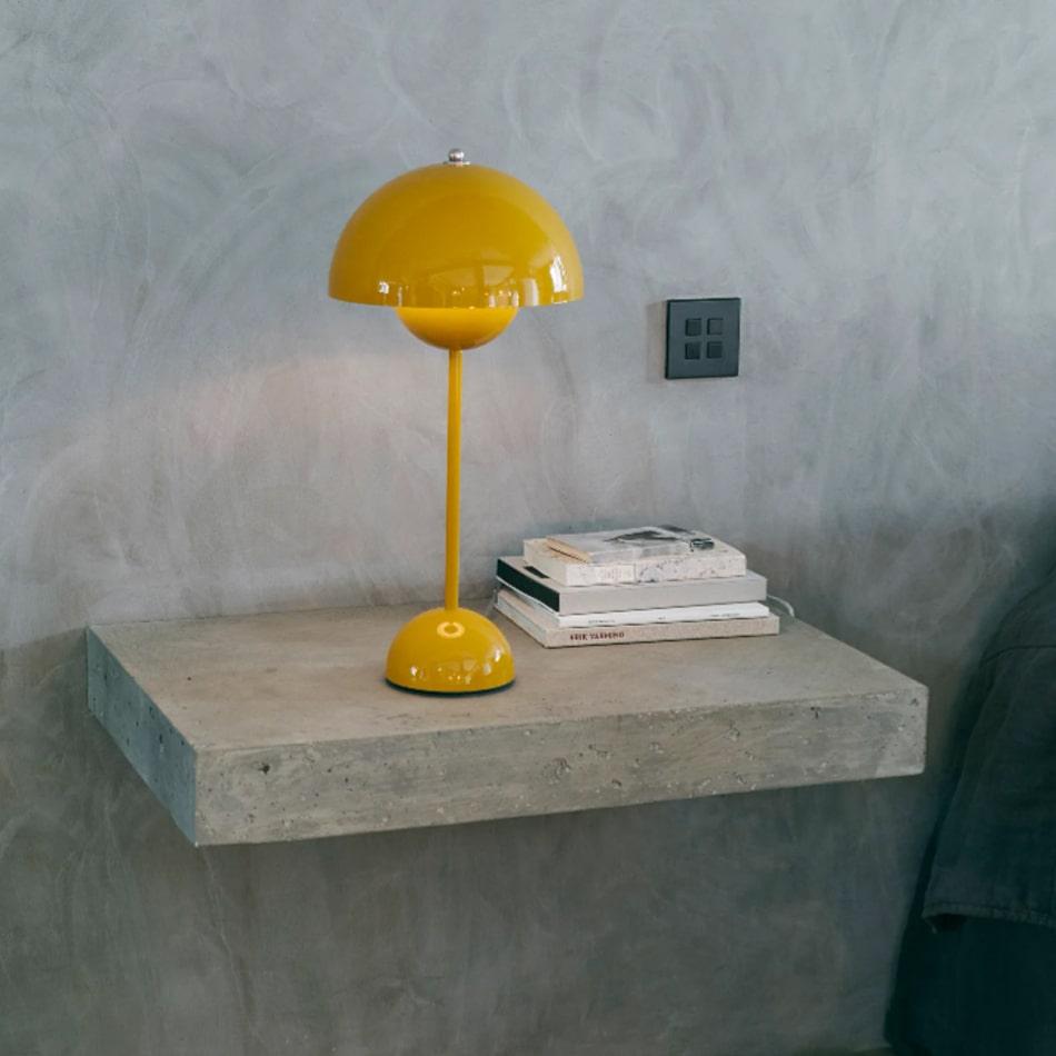 Lampe de chevet Vintage Champignon Tactile - Opale