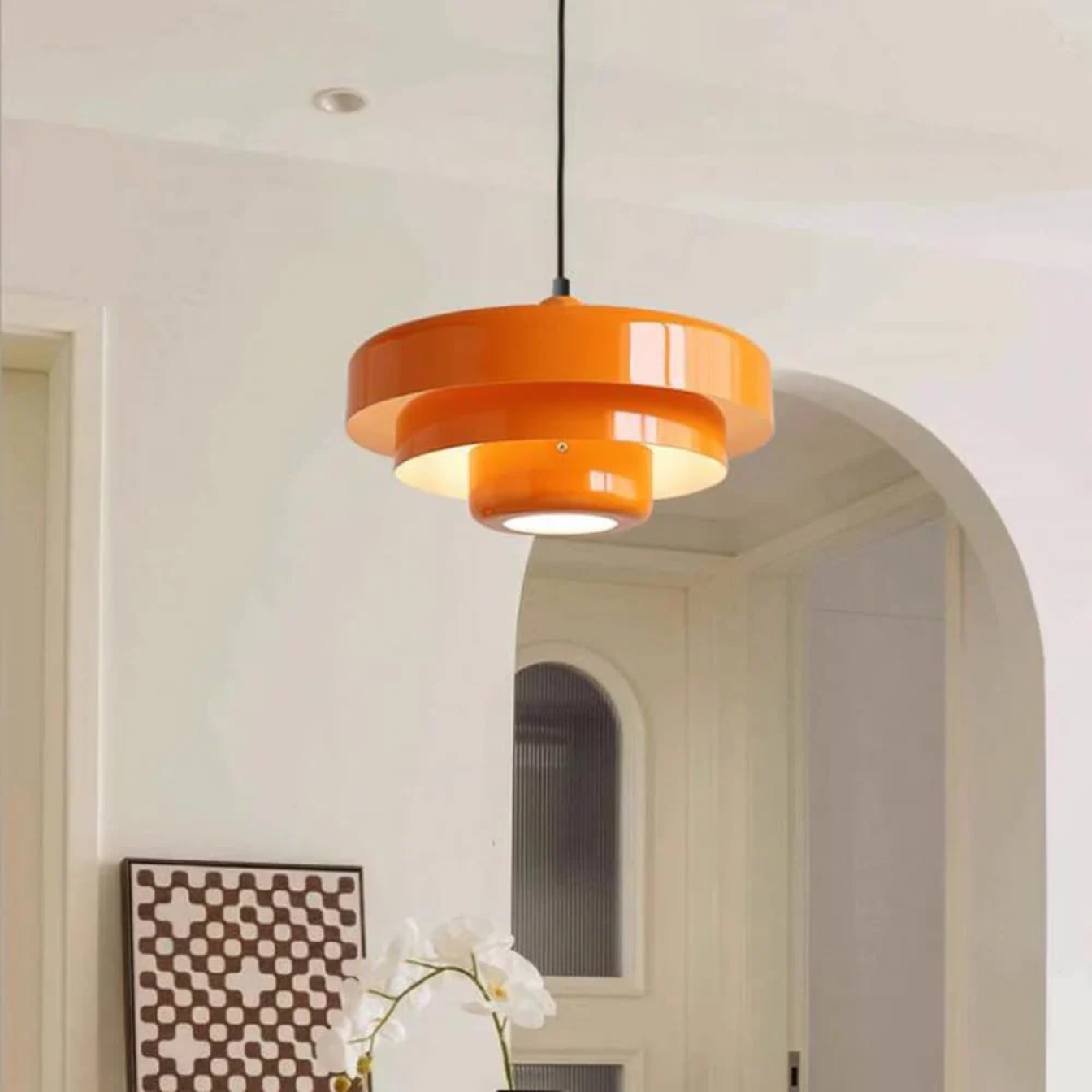 Lampede Chevet Suspendue style Nordique Retro Orange 6