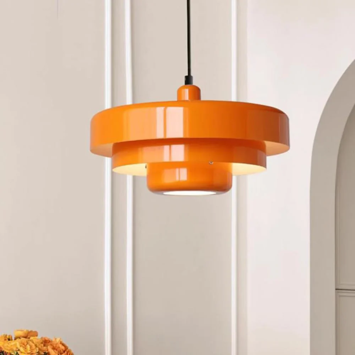 Lampede Chevet Suspendue style Nordique Retro Orange 1