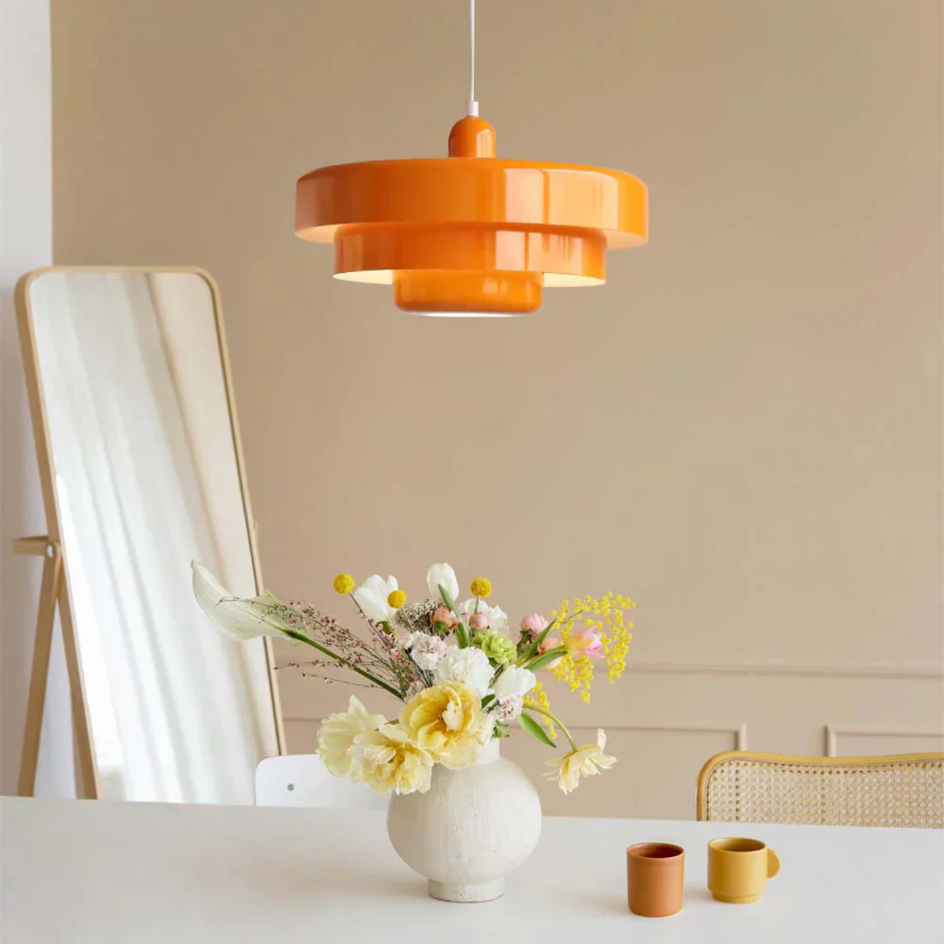 Lampede Chevet Suspendue style Nordique Retro Orange 2
