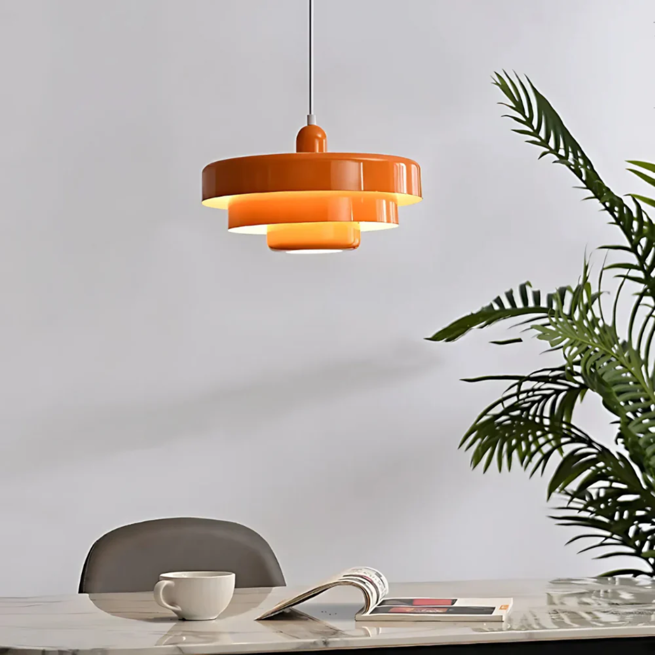 Lampede Chevet Suspendue style Nordique Retro Orange 3