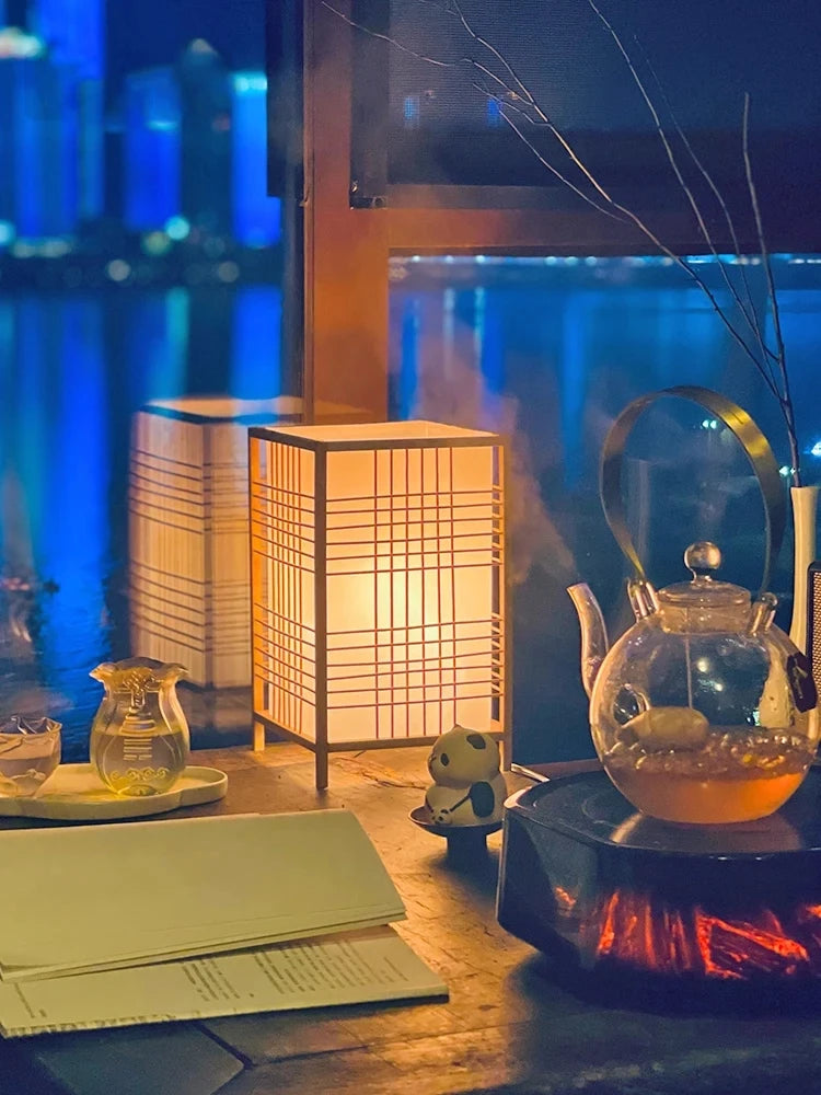 Lampe de chevet Bambou Lanterne Japonaise - Opale