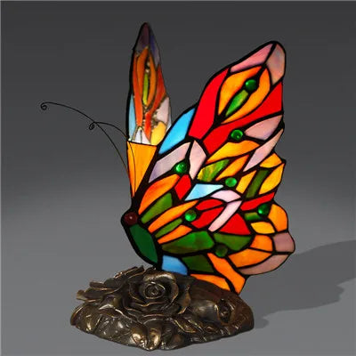 Lampe Tiffany en forme de Papillon - Opale