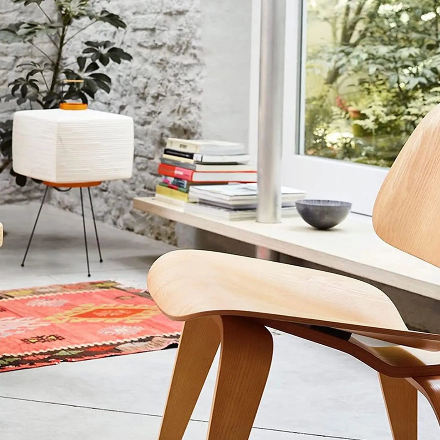 Lampe de chevet Japonaise en Papier sur Trépied - Opale