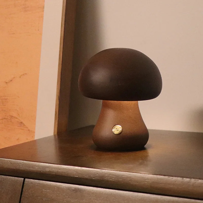 Lampe de chevet Champignon en Bois Sans fil - Opale