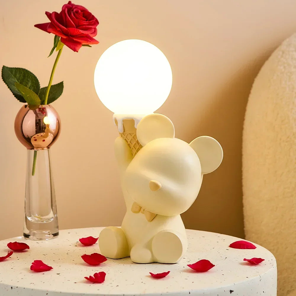 Lampe de chevet Design Enfant Petit Ours - Opale